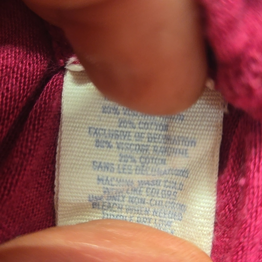 3/$10 Aerie Deep Pink Long Sleeve Blouse - Picture 6 of 6